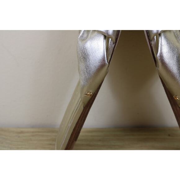 Veronica Beard Sandals 7M Gold Salton Knot Slide Shoes Slip Ons Flats - Picture 7 of 11